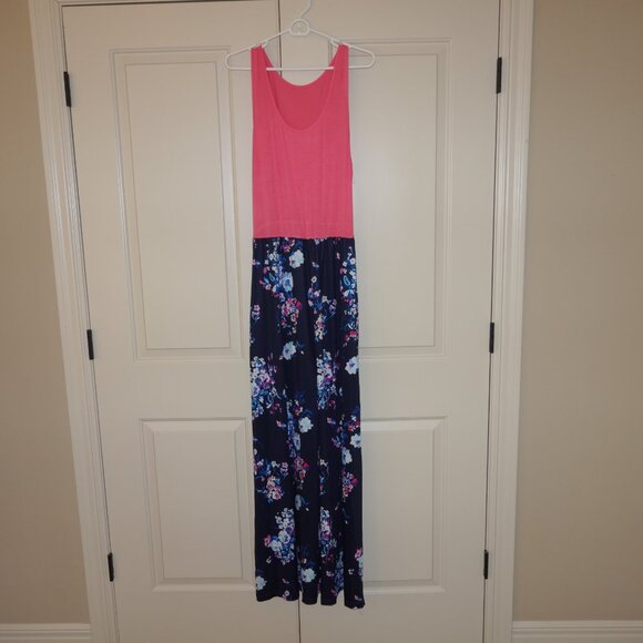 Floral Maxi Dress for Women - Pink and Navy - Picture 2 of 7